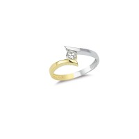 14K Solid Gold Art Design Fashion Solitaire Ladies Ring