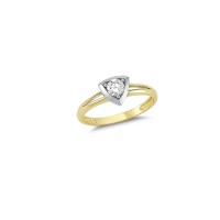 14K Solid Gold Art Design Fashion Solitaire Ladies Ring