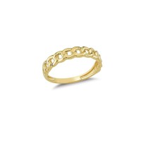 14K Solid Gold Art Design Fashion Chain Ladies Ring