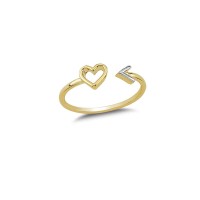 14K Solid Gold Art Design Fashion Love Arrow Ladies Ring