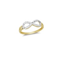 14K Solid Gold Art Design Fashion Infinity Ladies Ring