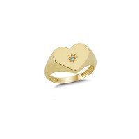 14K Solid Gold Art Design Fashion Love Ladies Ring