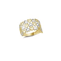 14K Solid Gold Art Design Fashion Love Ladies Ring