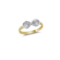 14K Solid Gold Art Design Fashion Infinity Ladies Ring