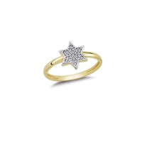 14K Solid Gold Art Design Fashion Star of the David Ladies Ring