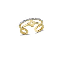 14K Solid Gold Art Design Fashion Ladies Ring