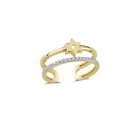 14K Solid Gold Art Design Fashion Ladies Ring