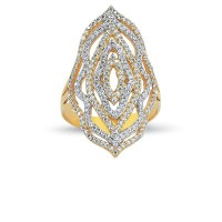 14K Solid Gold Art Design Fashion Ladies Ring