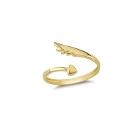 14K Solid Gold Art Design Fashion Angel Wing Love Ladies Ring