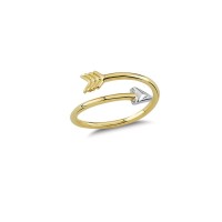 14K Solid Gold Art Design Fashion Arrow Ladies Ring