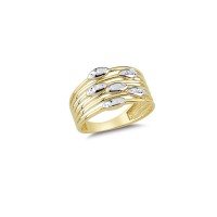 14K Solid Gold Art Design Fashion Drop Ladies Ring