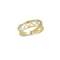 14K Solid Gold Art Design Fashion Love Ladies Ring