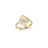 14K Solid Gold Art Design Fashion Ladies Ring