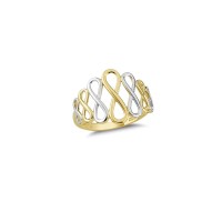 14K Solid Gold Art Design Fashion Infinity Ladies Ring