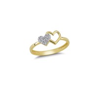 14K Solid Gold Art Design Fashion Love Ladies Ring