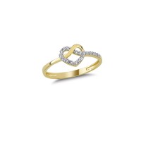 14K Solid Gold Art Design Fashion Love Ladies Ring