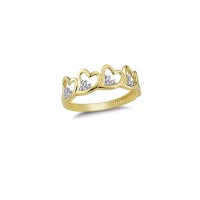 14K Solid Gold Art Design Fashion Love Ladies Ring