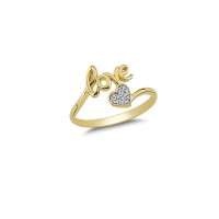 14K Solid Gold Art Design Fashion Love Ladies Ring