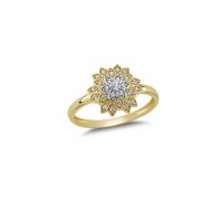 14K Solid Gold Art Design Fashion Ladies Ring