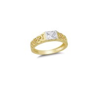 14K Solid Gold Art Design Fashion Ladies Ring