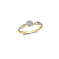 14K Solid Gold Art Design Fashion Solitaire Ladies Ring