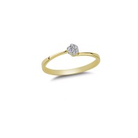 14K Solid Gold Art Design Fashion Solitaire Ladies Ring