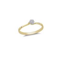 14K Solid Gold Art Design Fashion Solitaire Ladies Ring