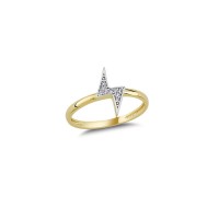 14K Solid Gold Art Design Fashion Thunder Ladies Ring