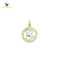 14K Solid Gold  Capricorn Charm Pendant