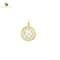 14K Solid Gold Capricorn Charm Pendant