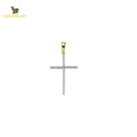 14K Solid Gold Cross Charm Pendant