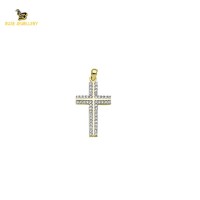 14K Solid Gold Cross Charm Pendant