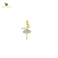 14K Solid Gold Design Charm Pendant