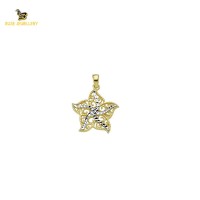 14K Solid Gold Design Charm Pendant