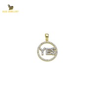 14K Solid Gold Design Charm Pendant