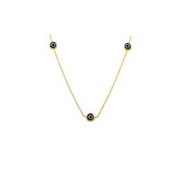 14K Solid Gold Evil Eye Necklace