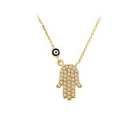 14K Solid Gold Fatma's Hand Necklace