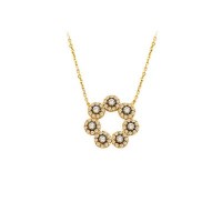 14K Solid Gold Flower Necklace