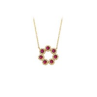 14K Solid Gold Flower Necklace