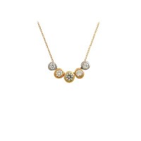 14K Solid Gold Gemstone Necklace