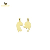 14K Solid Gold Heart Charm Pendant