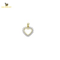 14K Solid Gold Heart Charm Pendant