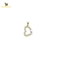 14K Solid Gold Heart Charm Pendant