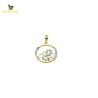 14K Solid Gold Heart Charm Pendant