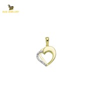 14K Solid Gold Heart Charm Pendant