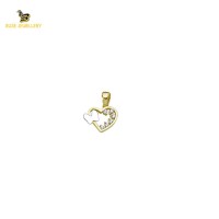 14K Solid Gold Heart Charm Pendant