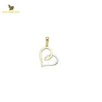 14K Solid Gold Heart Charm Pendant