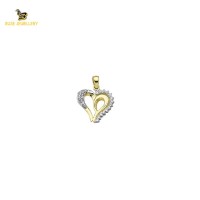 14K Solid Gold Heart Charm Pendant