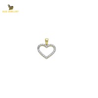 14K Solid Gold Heart Charm Pendant