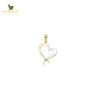 14K Solid Gold Heart Charm Pendant